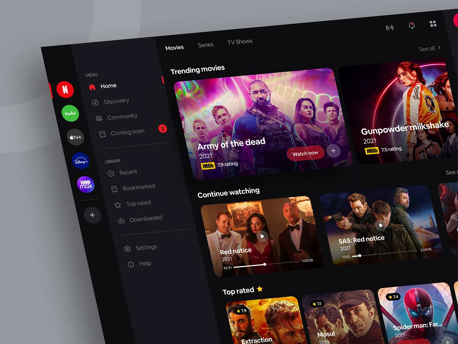 Modern webbdesign interface